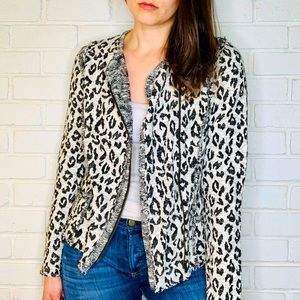 Lucky Lotus Animal Print Pocketed Side Zip Jacket